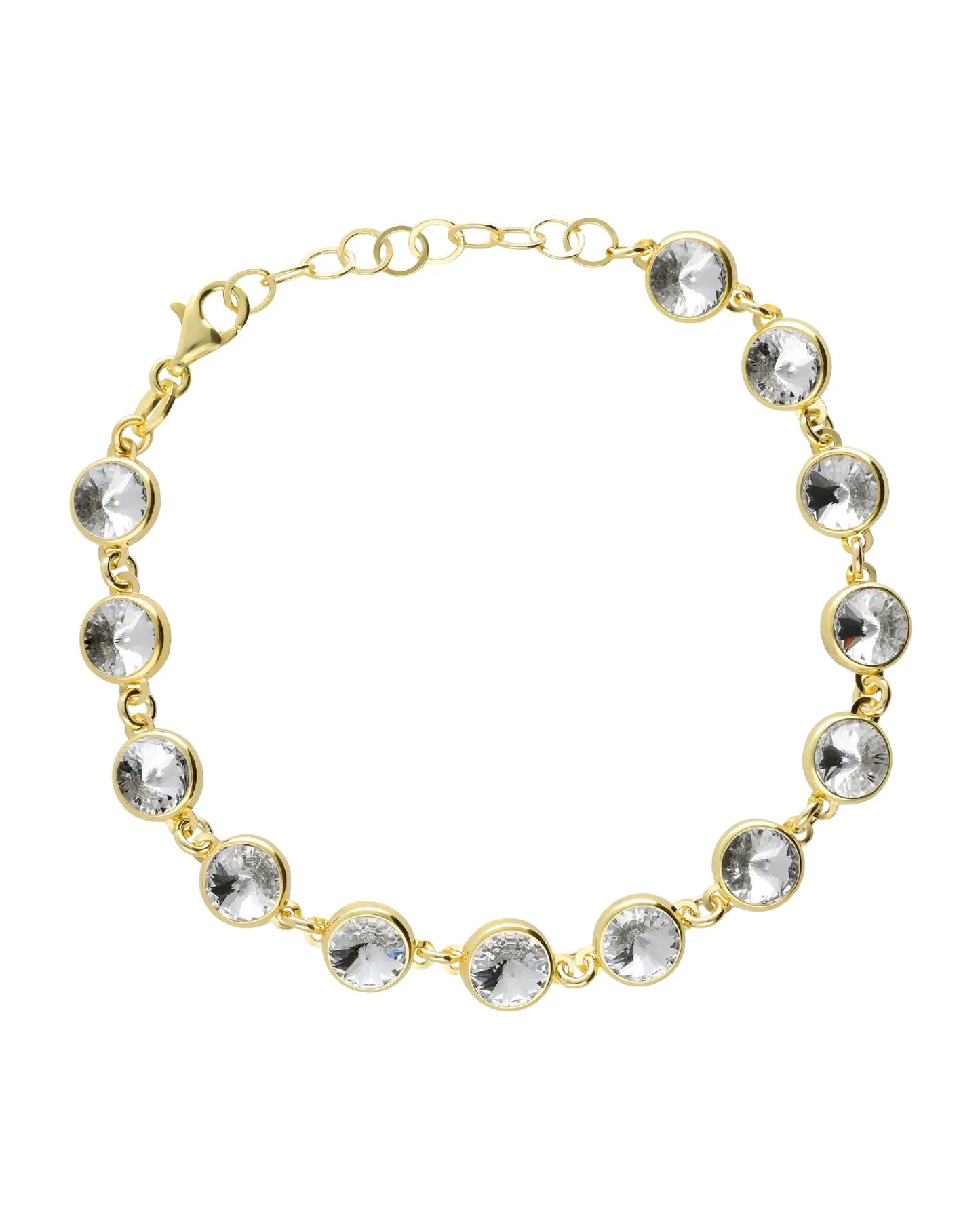 Pulsera Carmen círculo cristal en Plata baño Oro