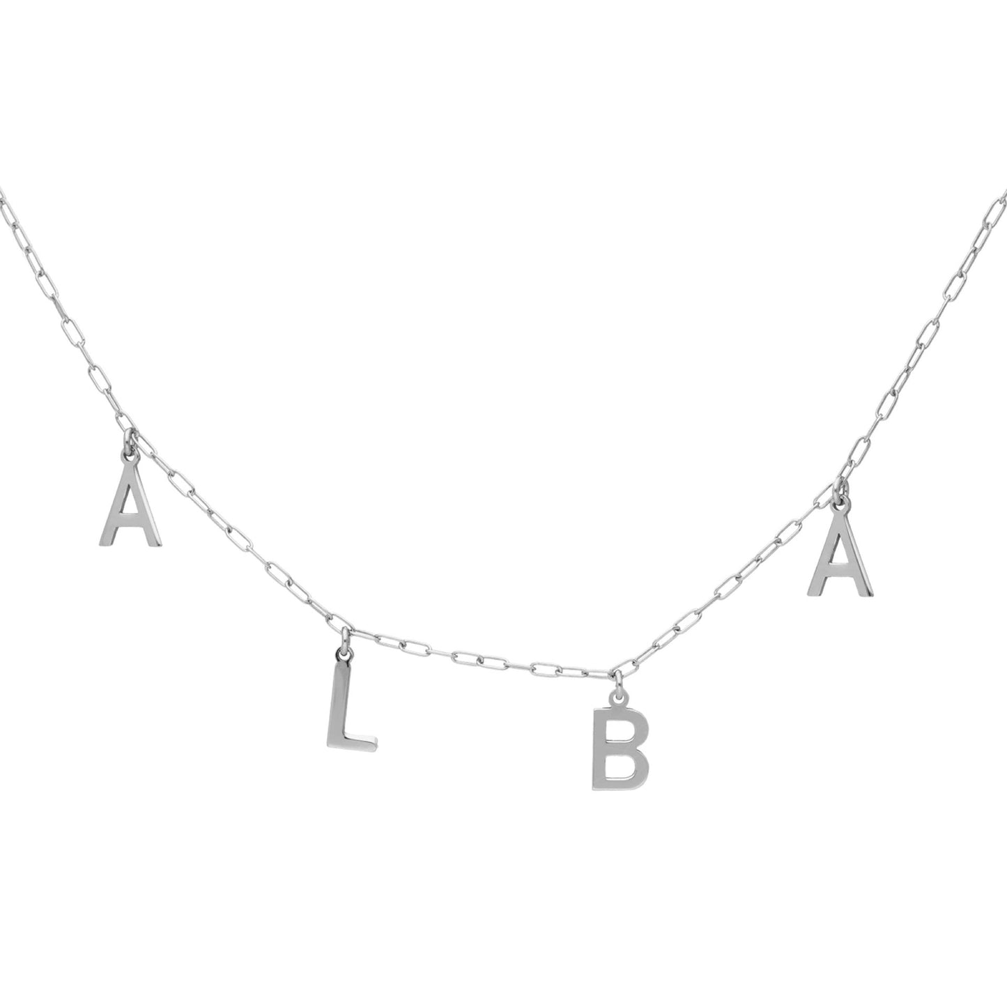 Collar personalizado de 4 letras en Plata