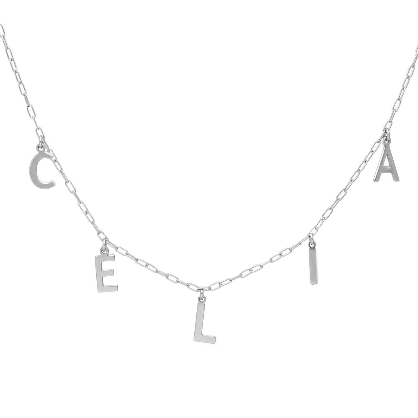 Collar personalizado de 5 letras en Plata