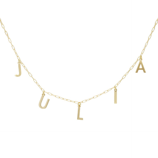Collar personalizado de 5 letras en Plata