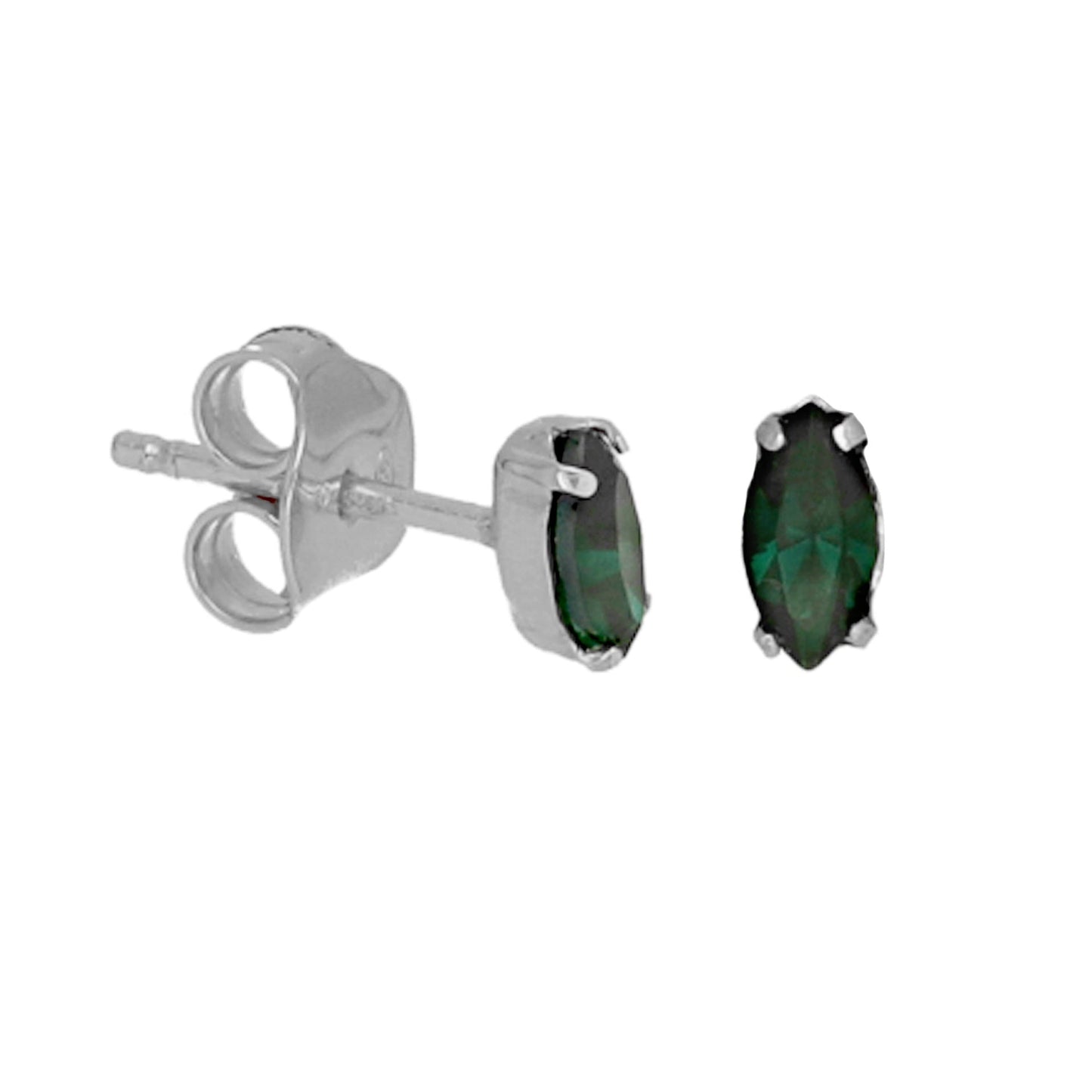 Pendientes botón Bianca cristal en Plata baño rodio