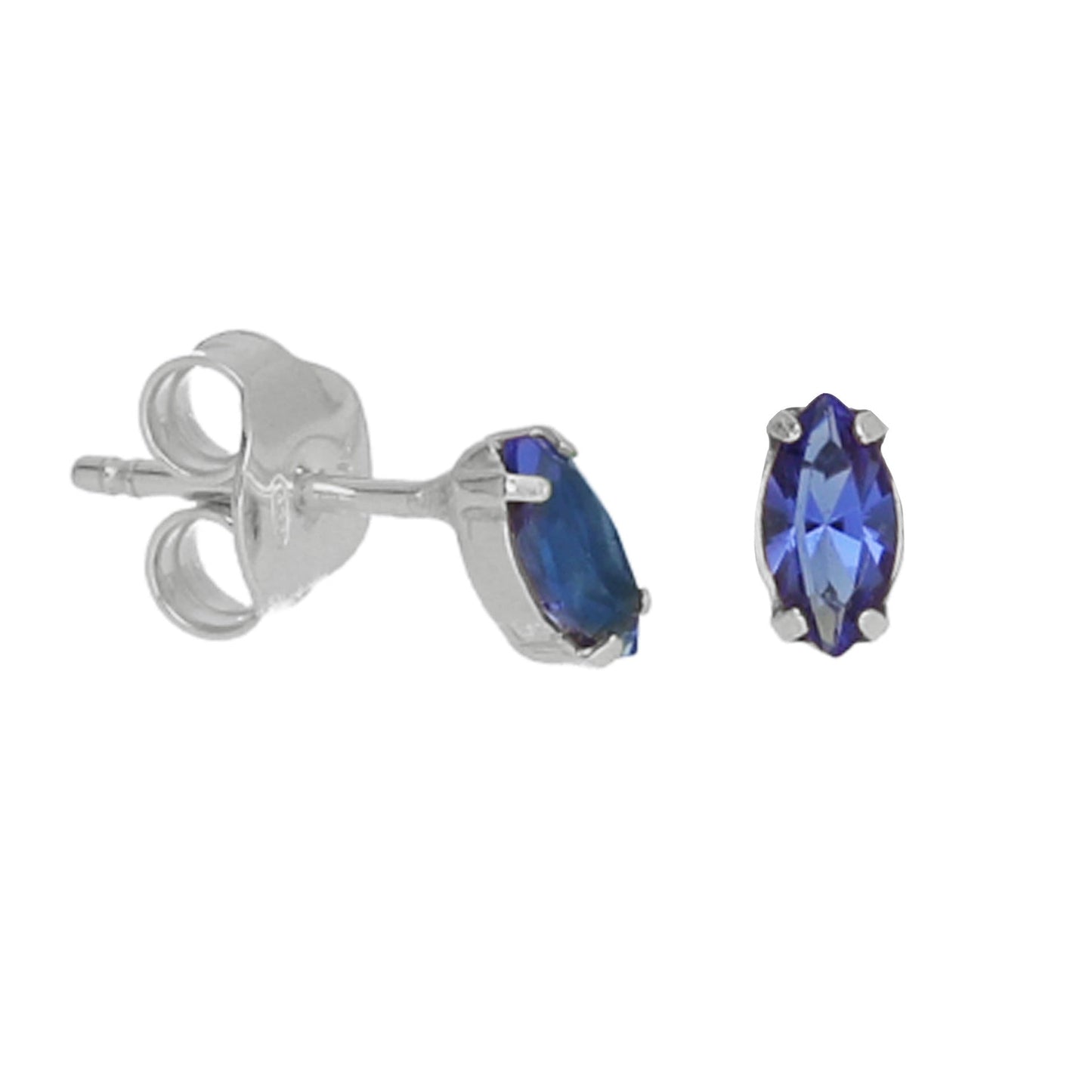 Pendientes botón Bianca cristal en Plata baño rodio