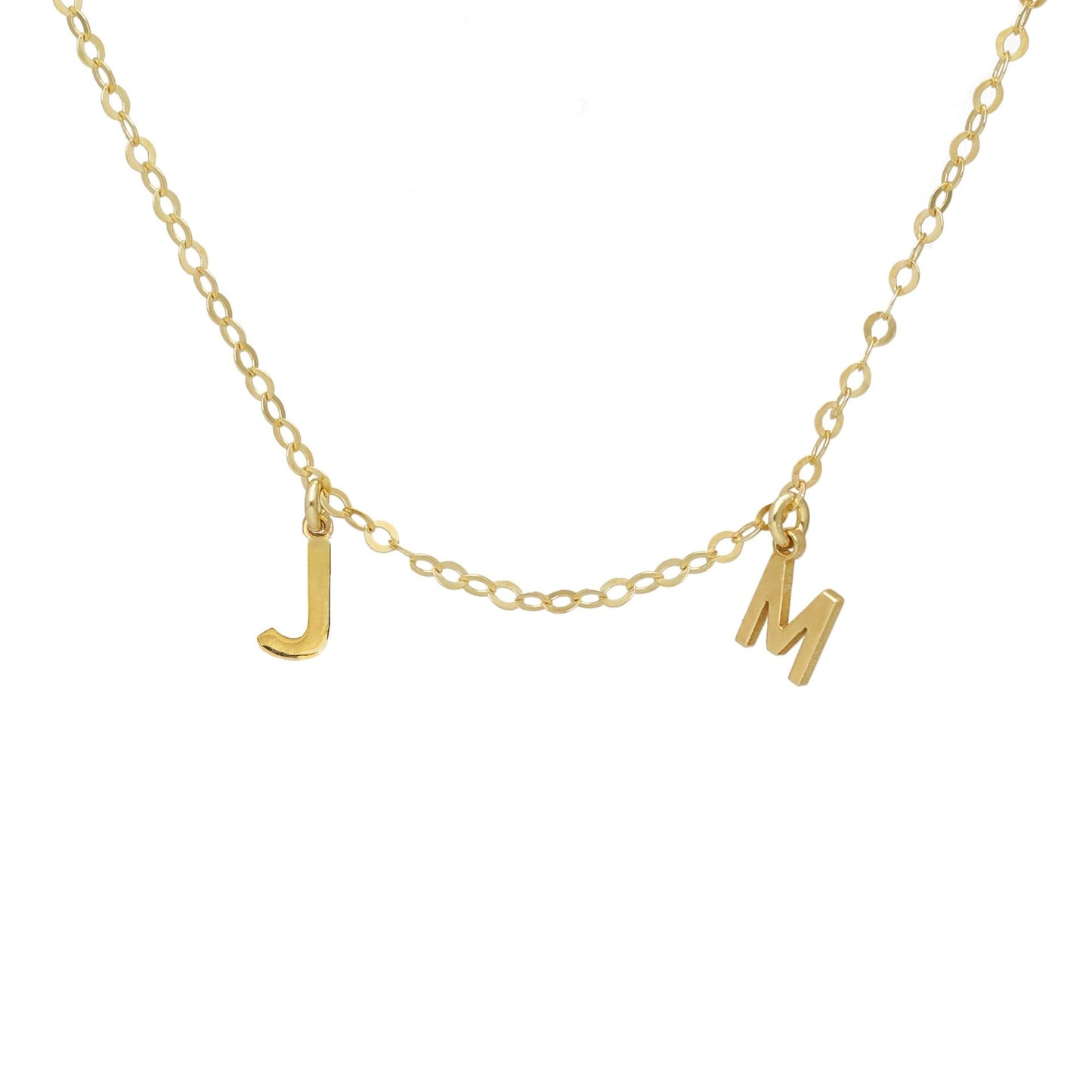 Collar personalizado Thename 2 letras en Plata