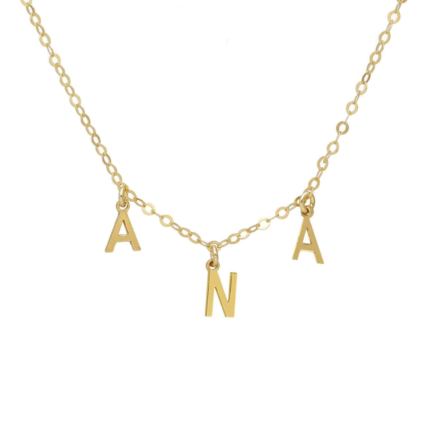 Collar personalizado Thename 3 letras en Plata