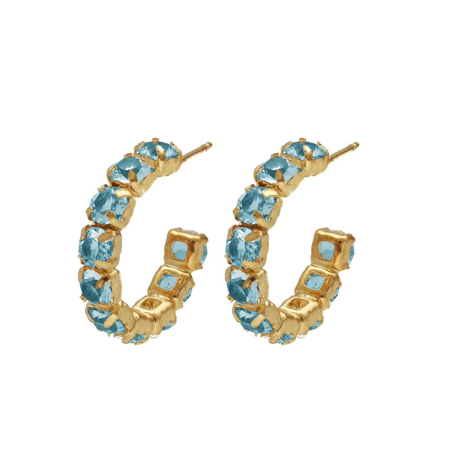Pendientes aro Jade 21mm cristal en Plata baño Oro