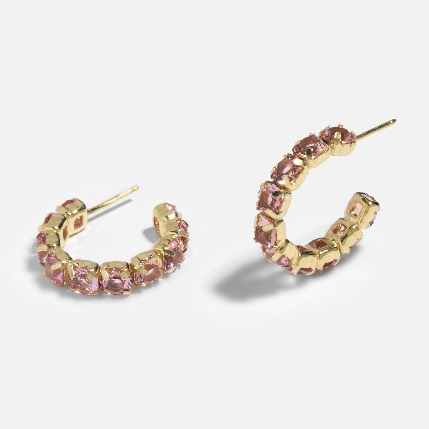 Pendientes aro Jade 21mm cristal en Plata baño Oro