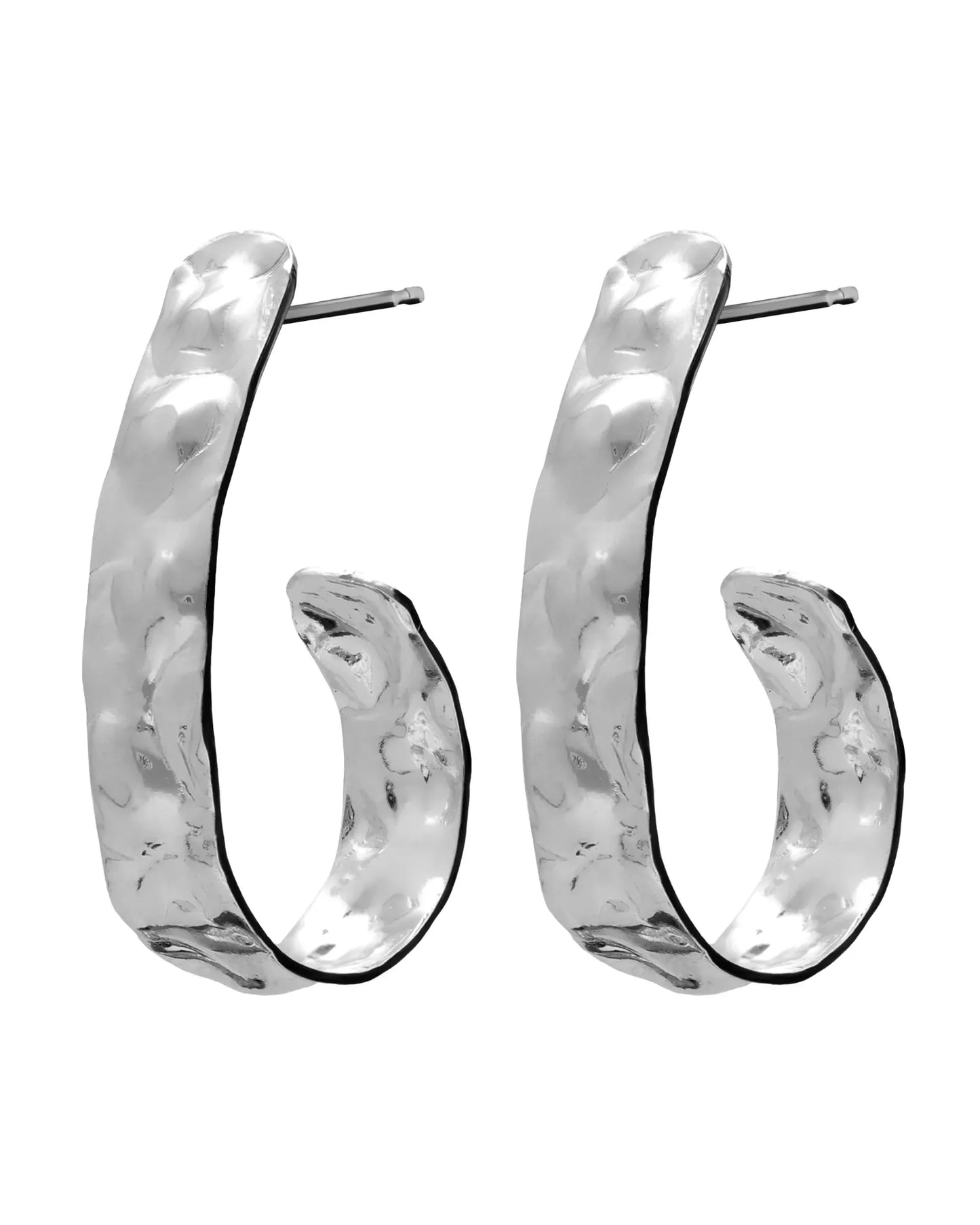 Pendientes aro Arlene textura en Plata