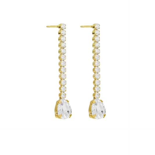 Pendientes largos Eunoia cristales riviere en Plata