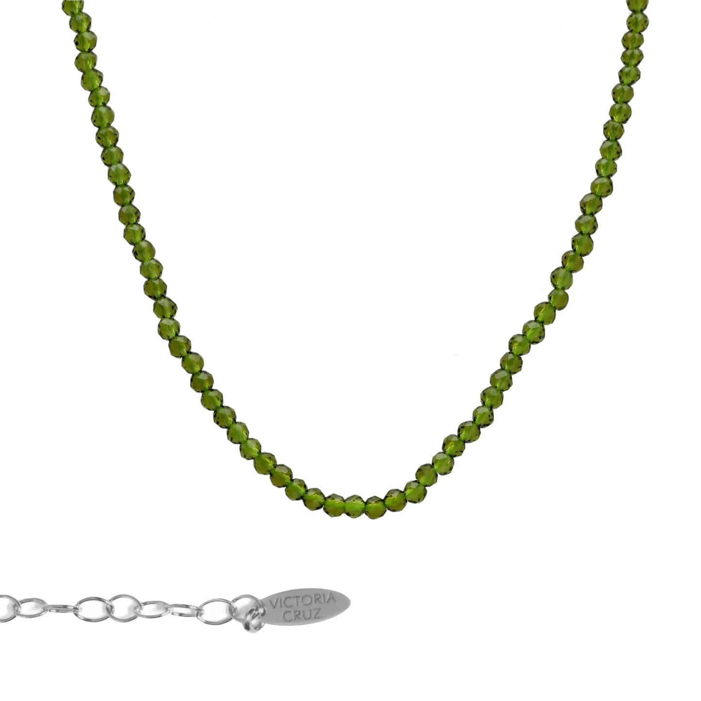 Collar corto Paradise cristal en Plata baño rodio