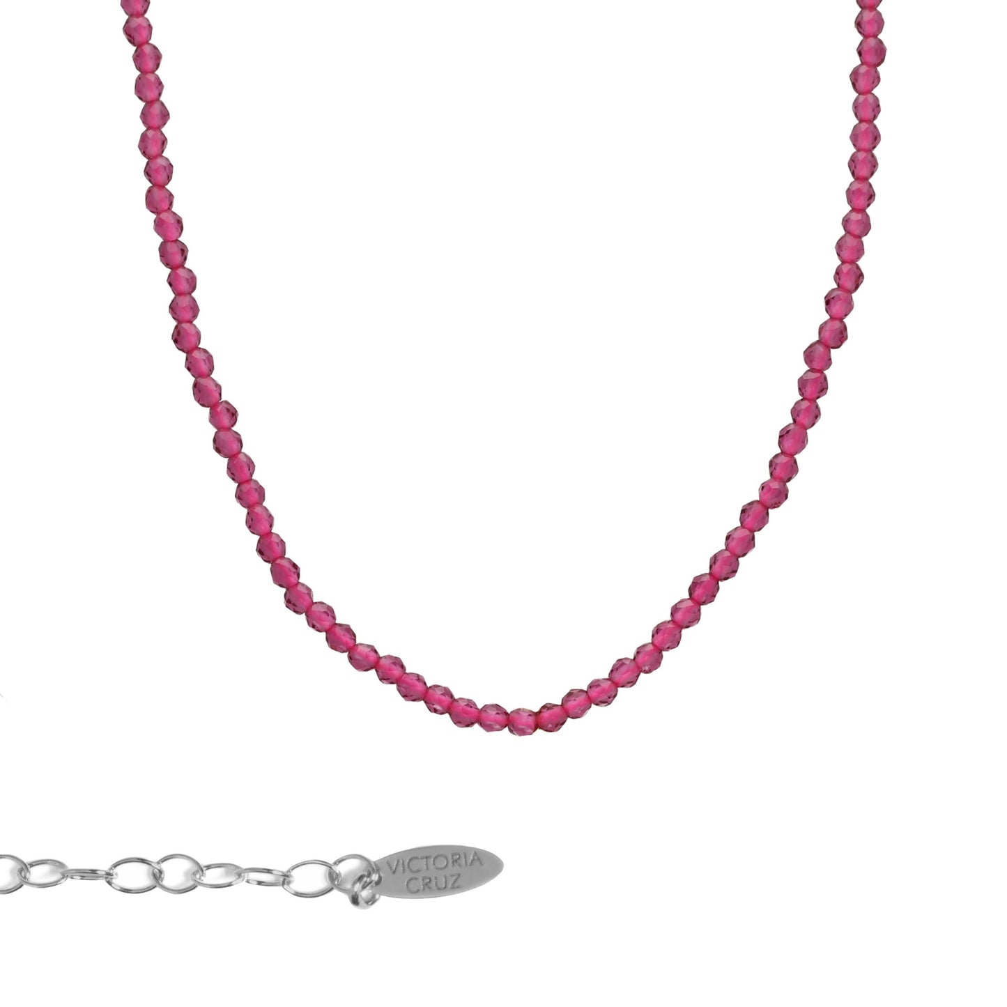 Collar corto Paradise cristal en Plata baño rodio