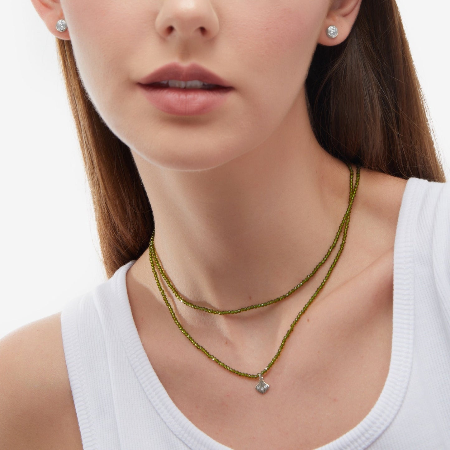Collar corto Paradise cristal en Plata baño rodio