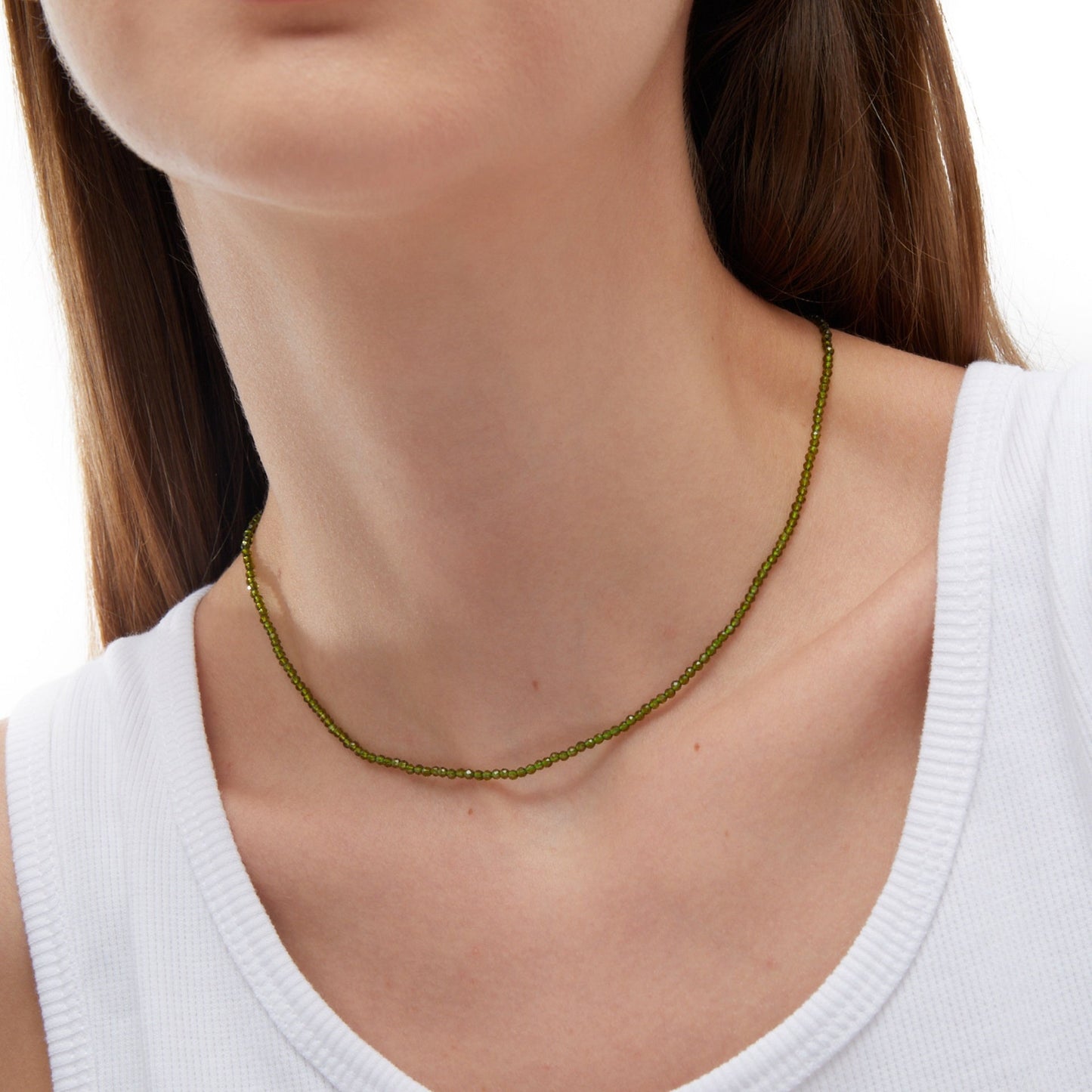 Collar corto Paradise cristal en Plata baño rodio