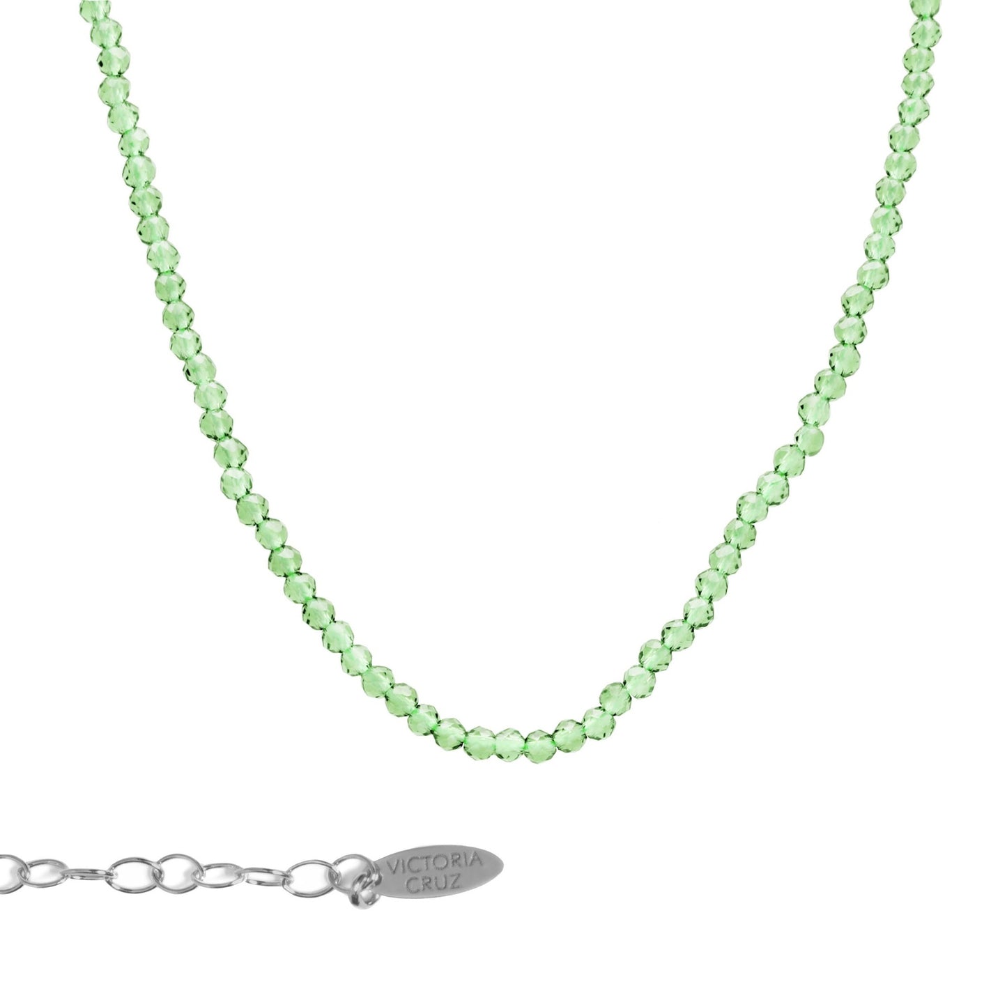 Collar corto Paradise cristal en Plata baño rodio