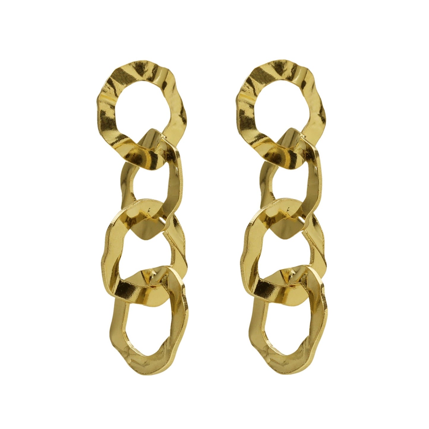 Pendientes largos Essence textura círculo en Plata