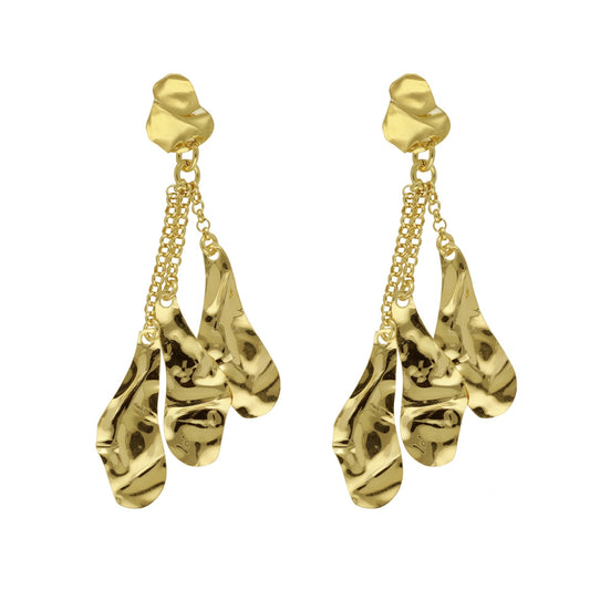 Pendientes largos Connect textura en Plata