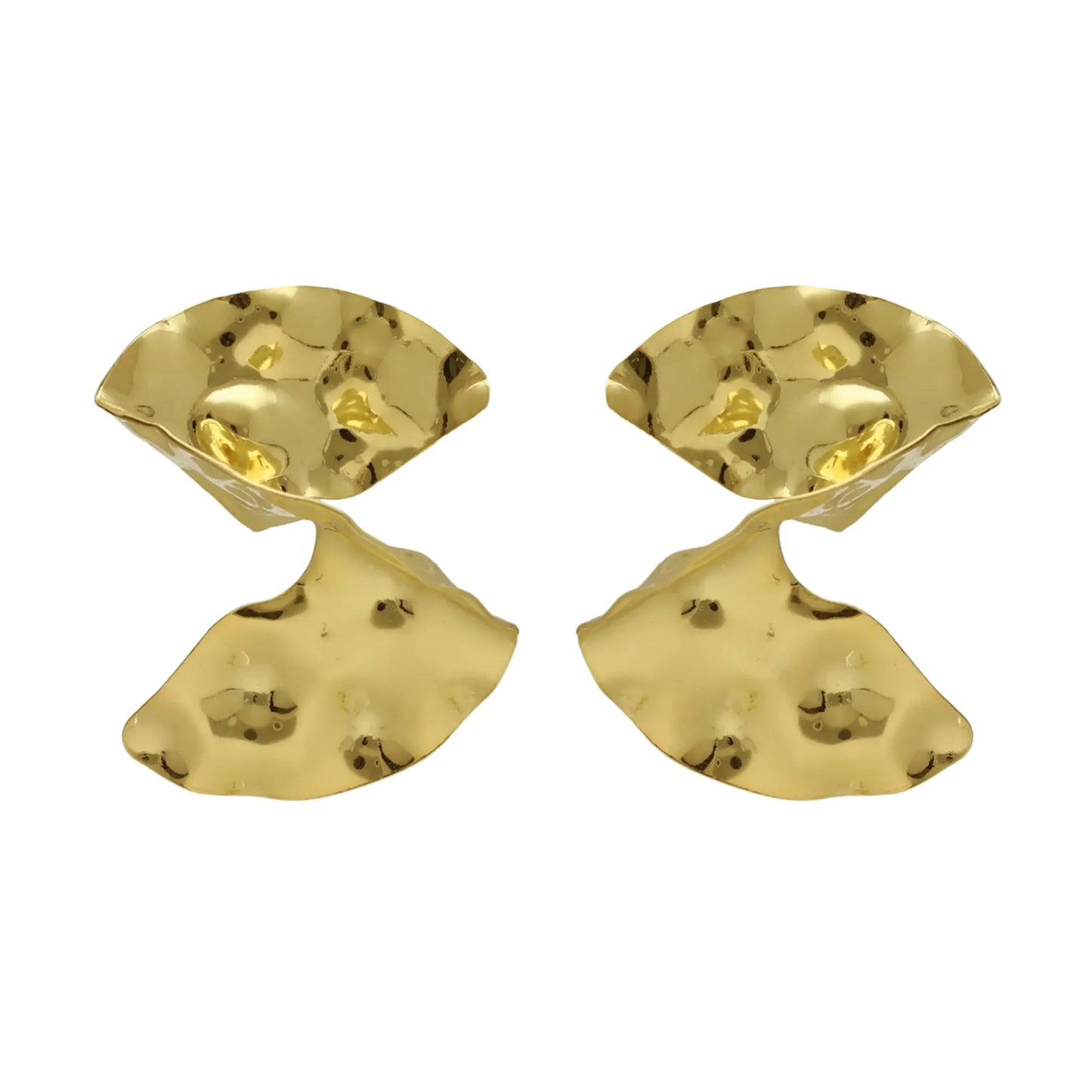 Pendientes cortos Connect textura en Plata
