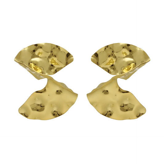 Pendientes cortos Connect textura en Plata
