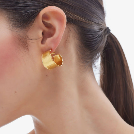 Pendientes aro New York textura 23mm en Plata