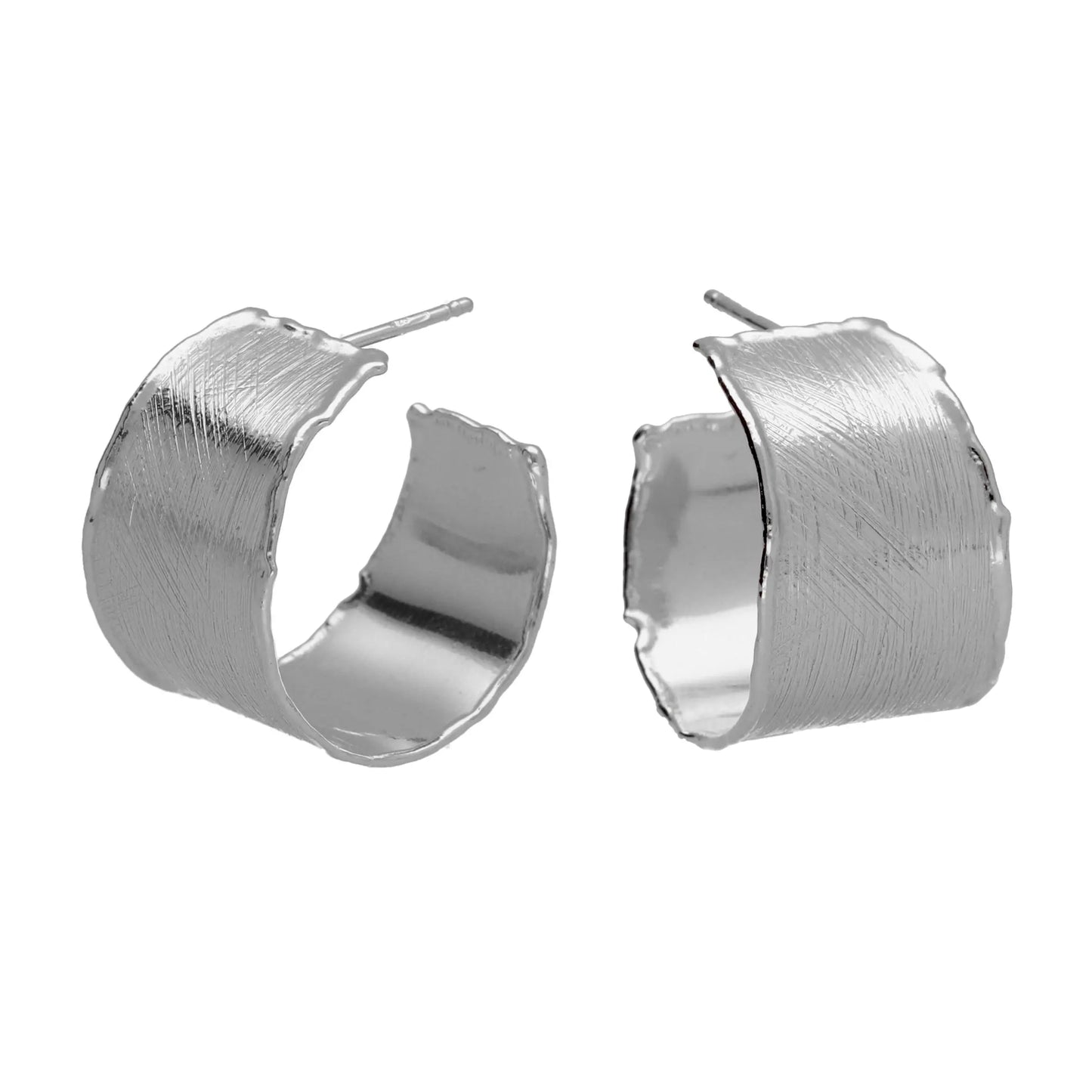Pendientes aro New York textura 23mm en Plata