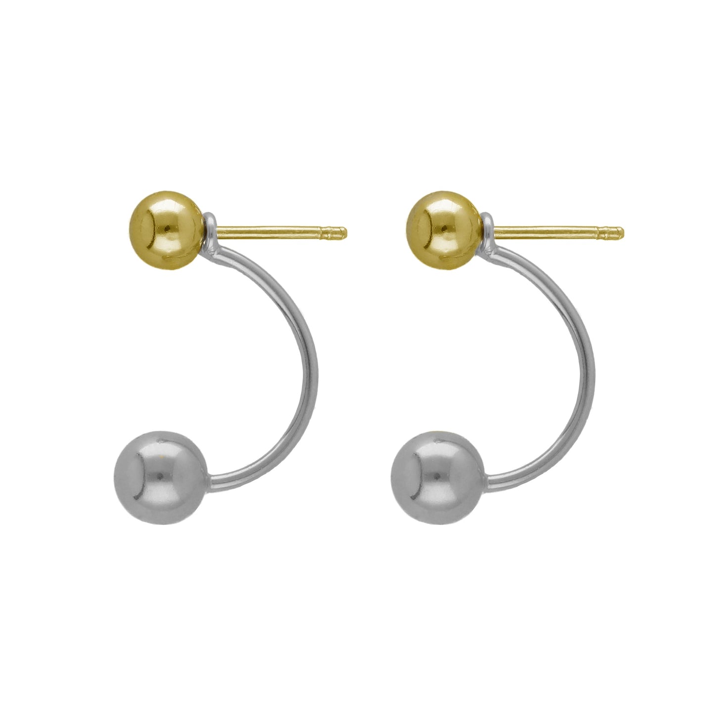 Pendientes cortos Copenhagen bicolor esfera en Plata