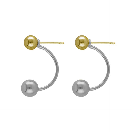 Pendientes cortos Copenhagen bicolor esfera en Plata