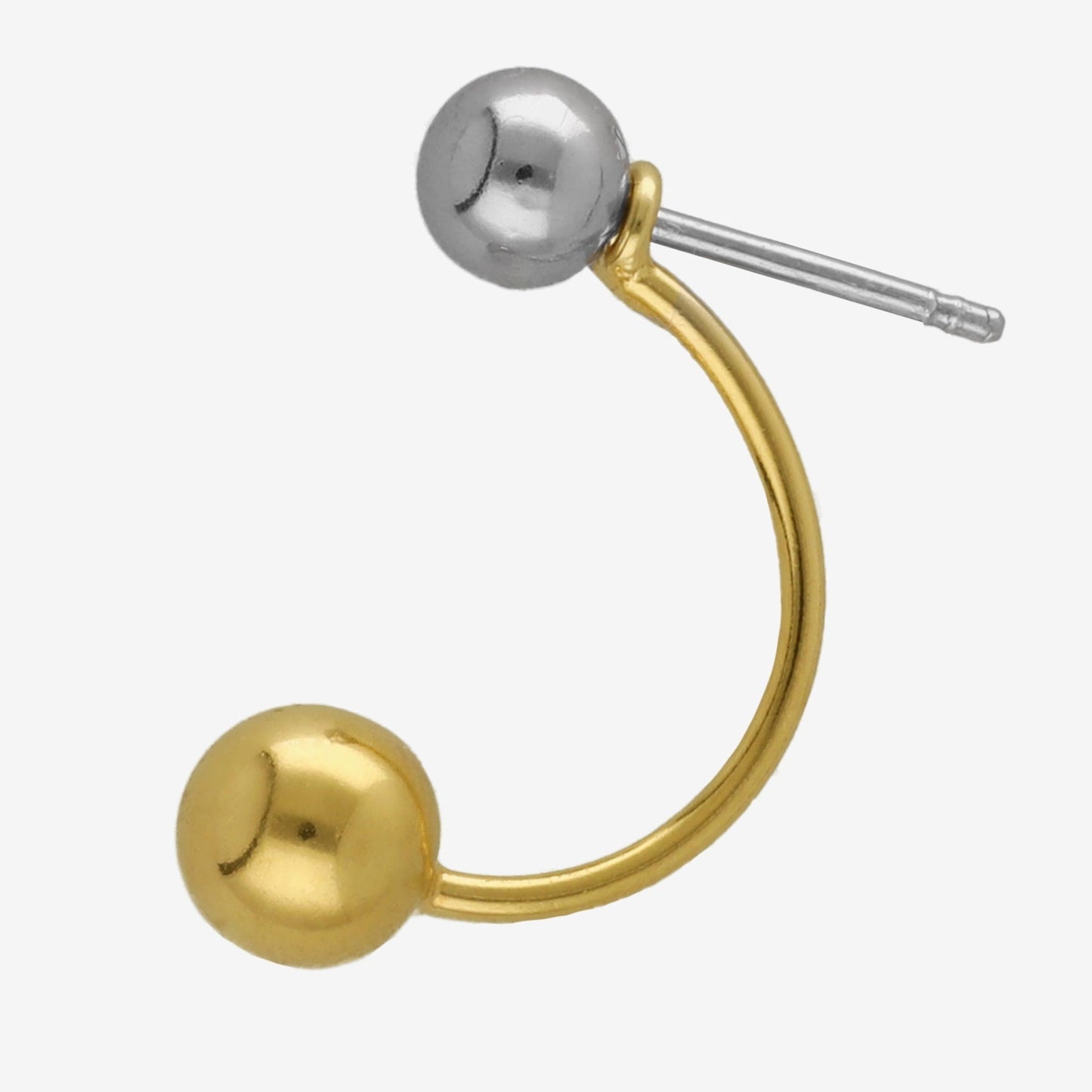 Pendientes cortos Copenhagen bicolor esfera en Plata