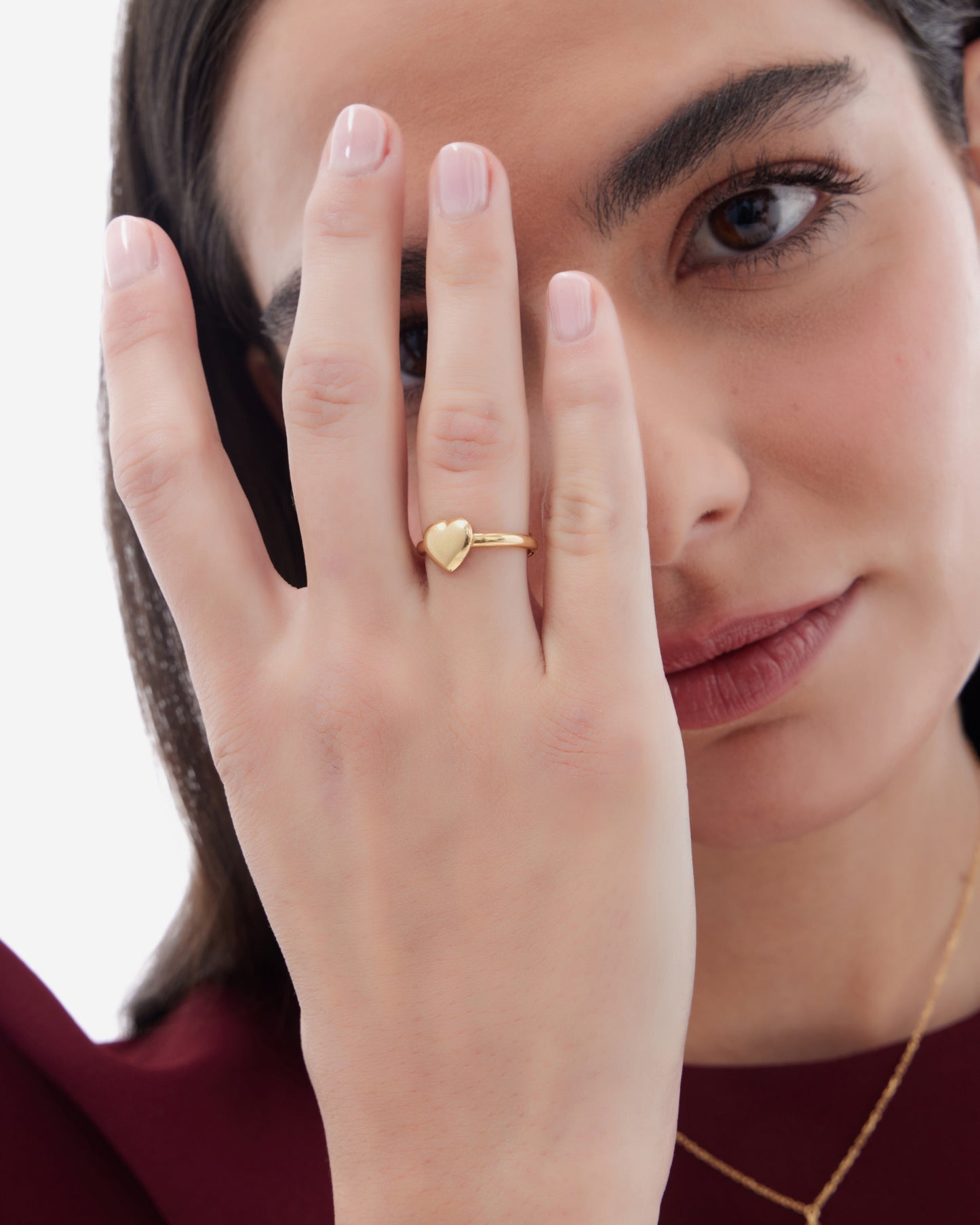 Anillo ajustable Muá corazón en plata