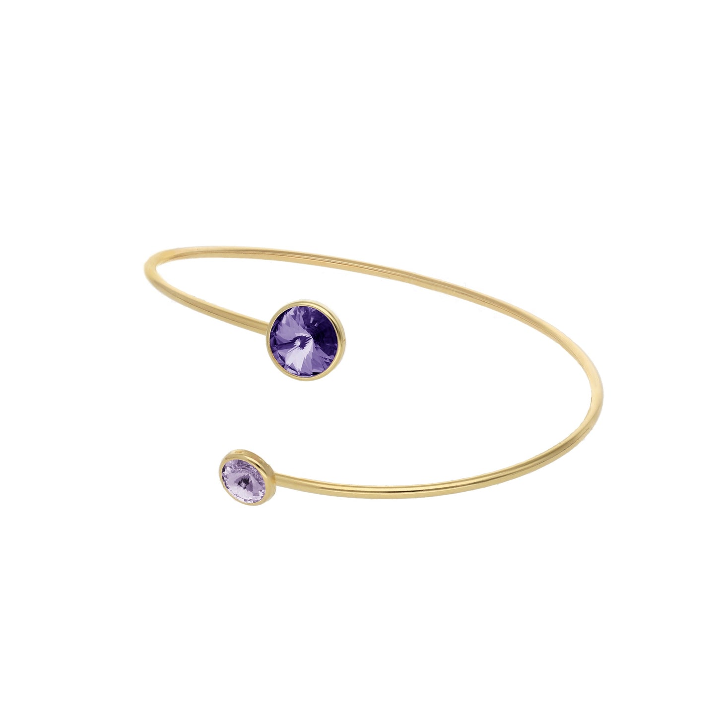 Brazalete Basic círculo 7 y 9mm cristal en Plata baño Oro
