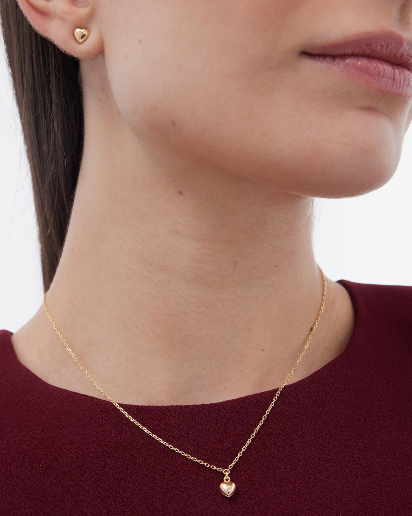 Collar corto Muá corazón pequeño en plata