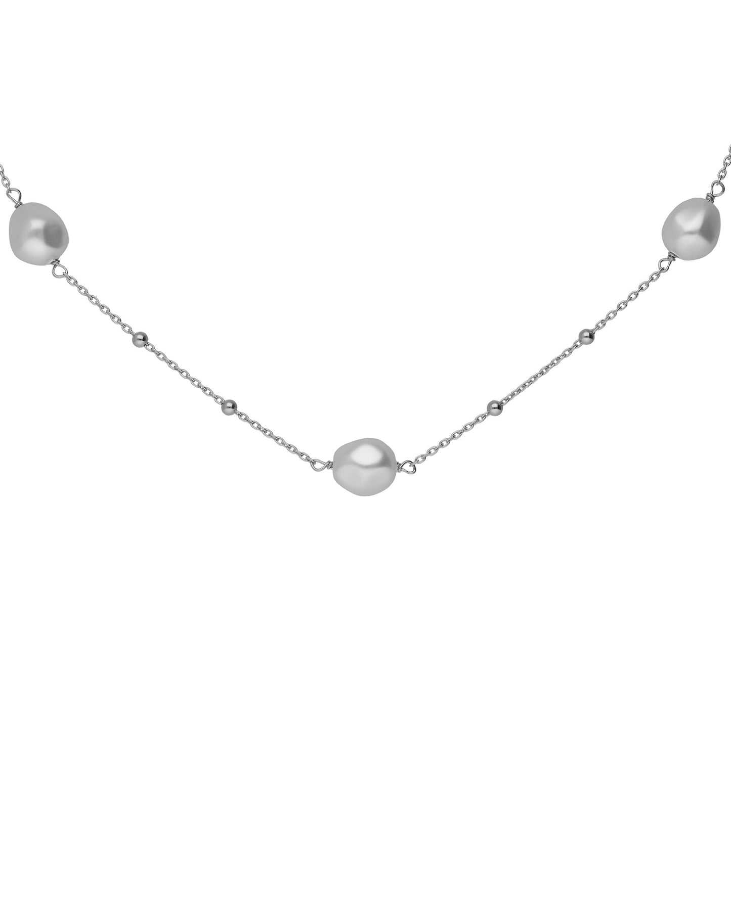 Collar corto Sera con perla barroca en Plata