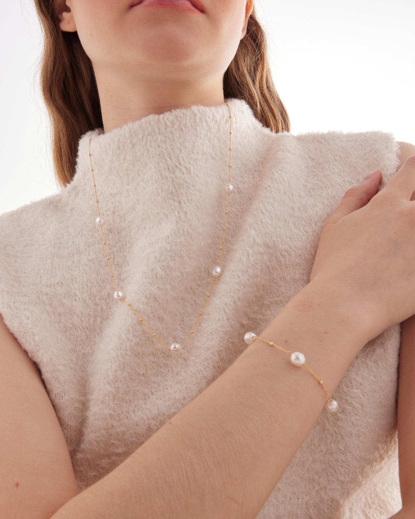 Pulsera Sera con perla barroca en Plata