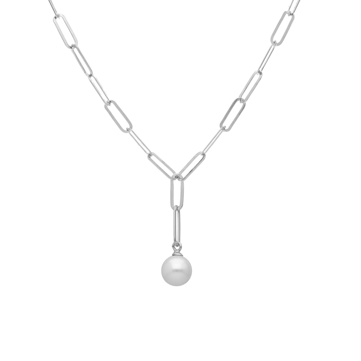 Collar corto Paulette perla en Plata