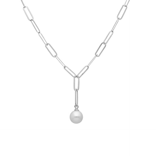 Collar corto Paulette perla en Plata