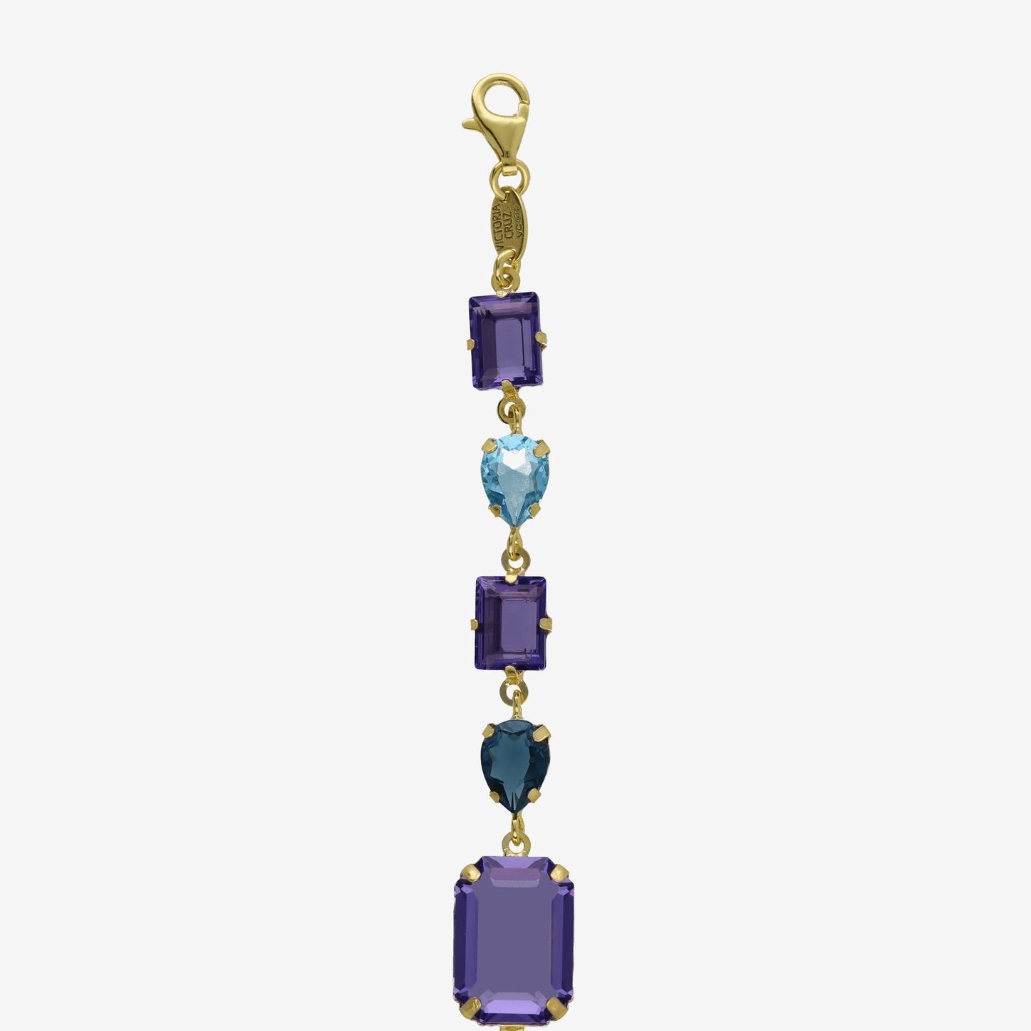 Pulsera Balance cristal morado en Plata
