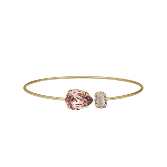 Brazalete Blooming lágrima cristal en Plata baño Oro