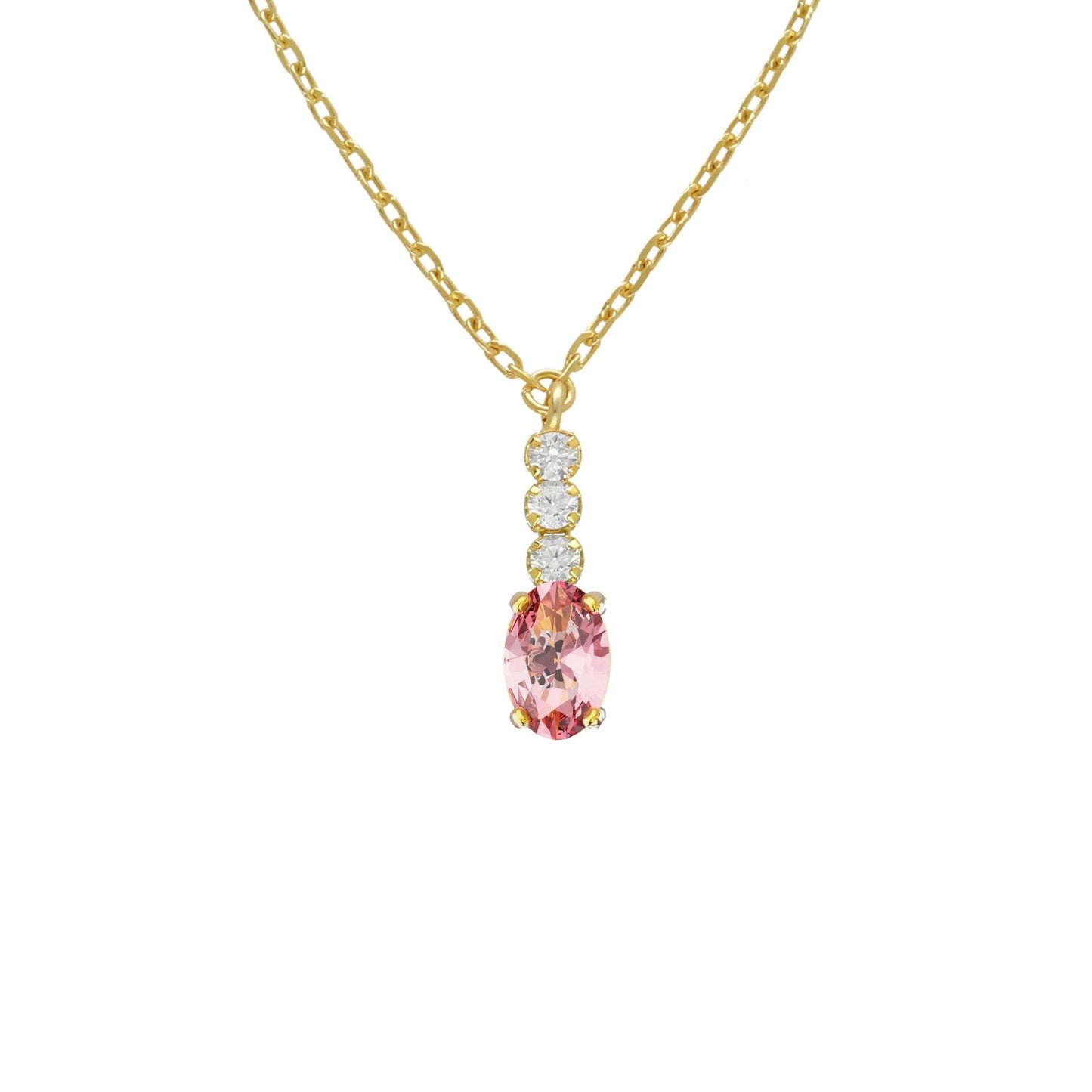 Collar corto Bonjour con cristales riviere en Plata baño Oro
