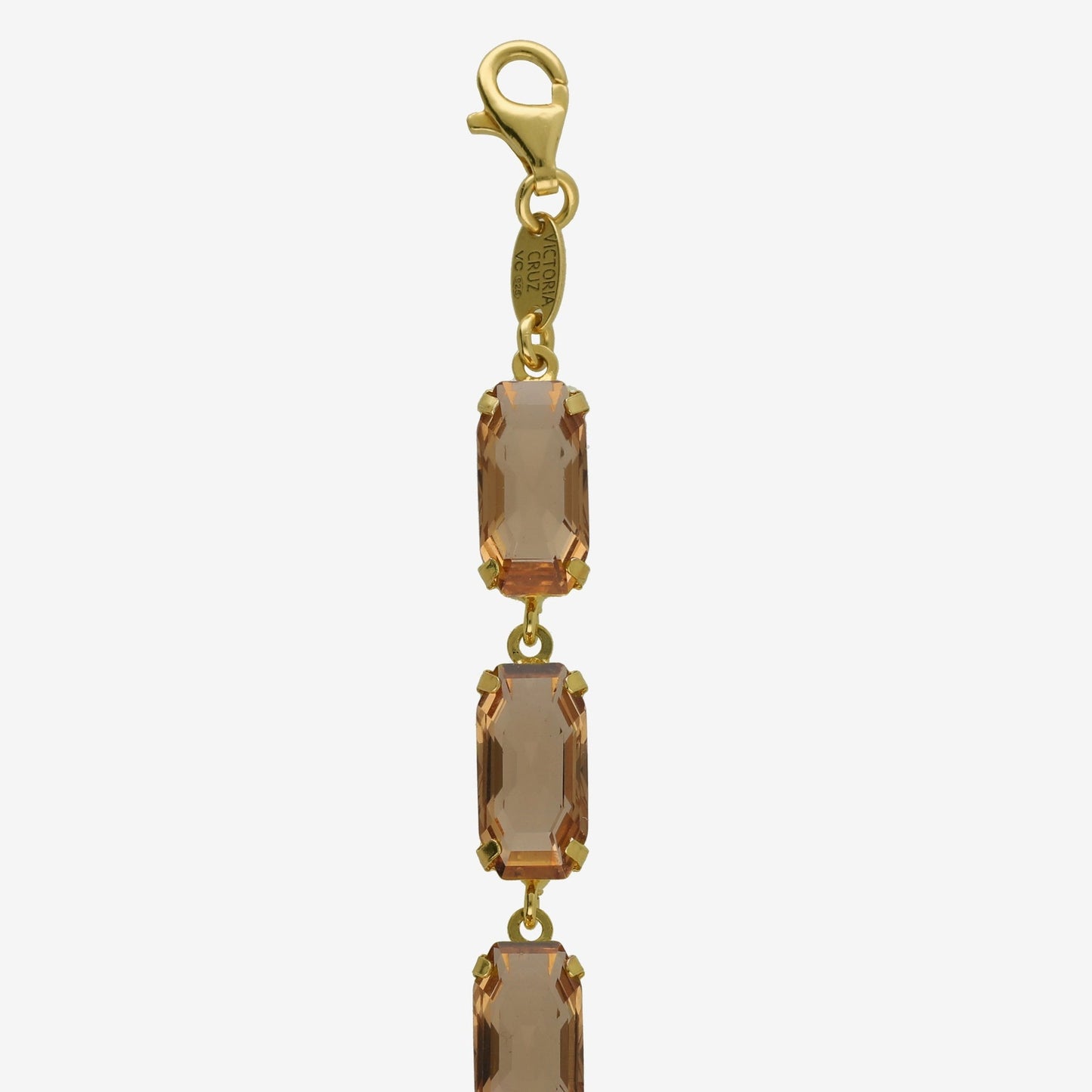 Pulsera Inspire rectángulo cristal en Plata baño Oro