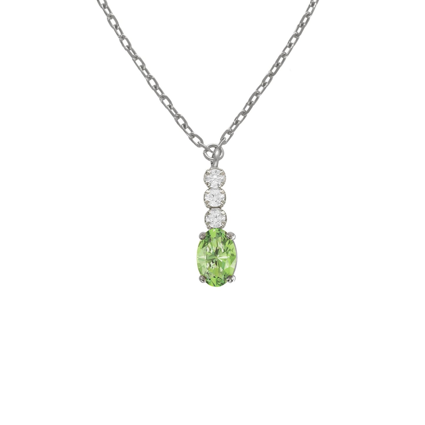 Collar corto Bonjour con cristales riviere en Plata baño Rodio