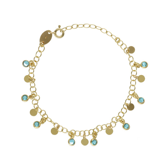 Pulsera Obelia cristal en Plata baño Oro