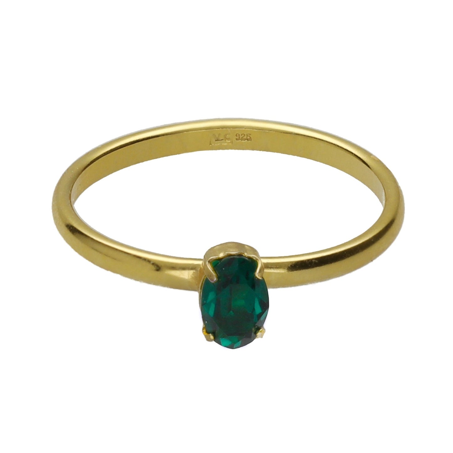 Anillo ajustable Cinnamon oval cristal en Plata baño Oro