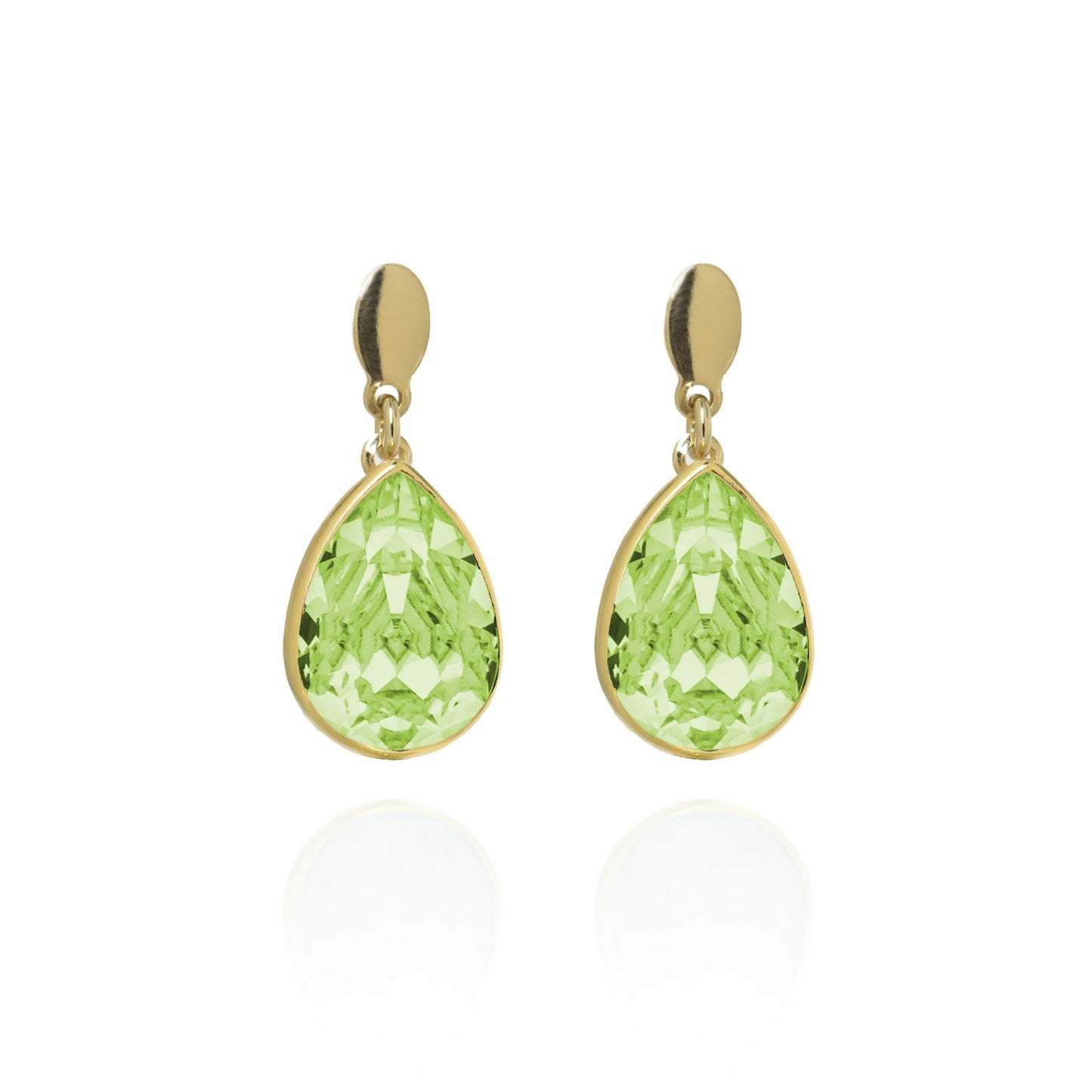 Pendientes cortos Essential lágrima cristal en Plata baño Oro