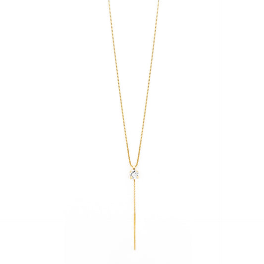 Collar corto Minimal cristal blanco en Plata