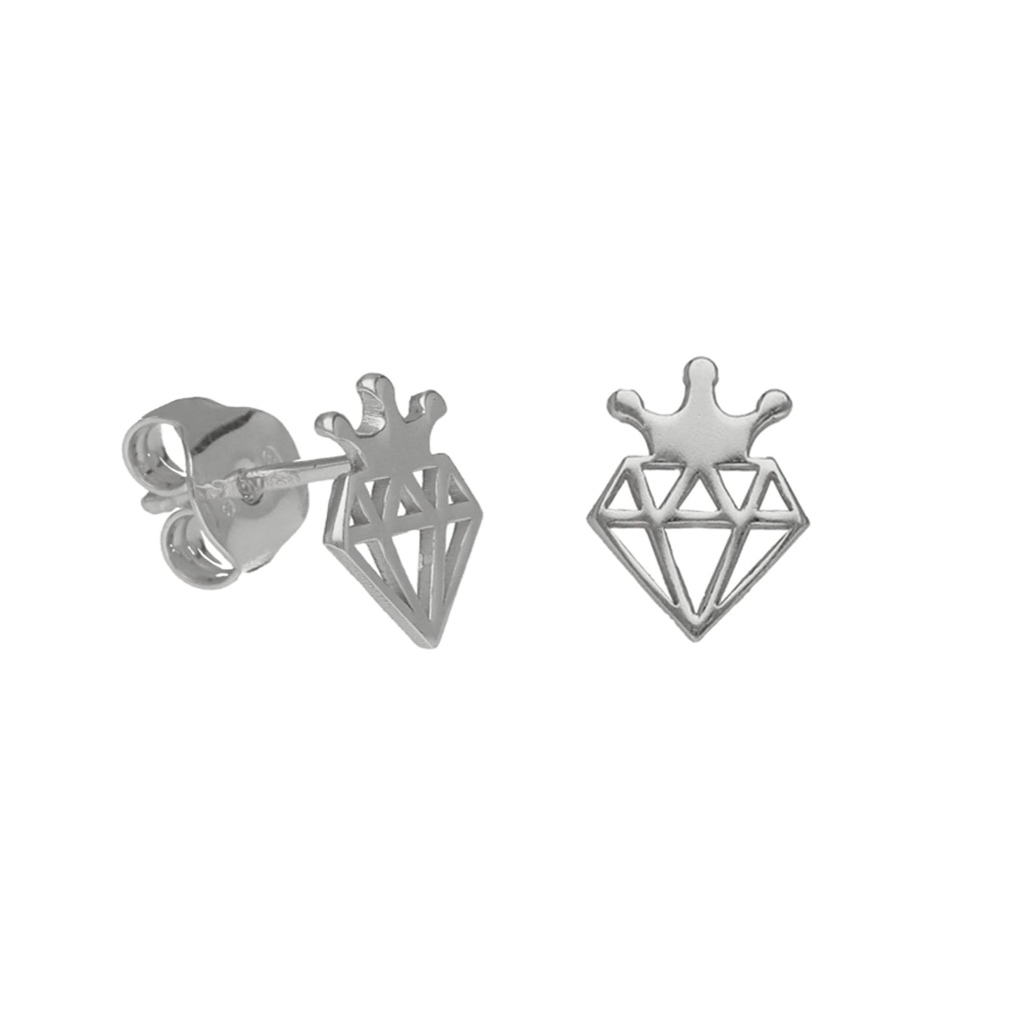 Pendientes botón Magic diamante en Plata