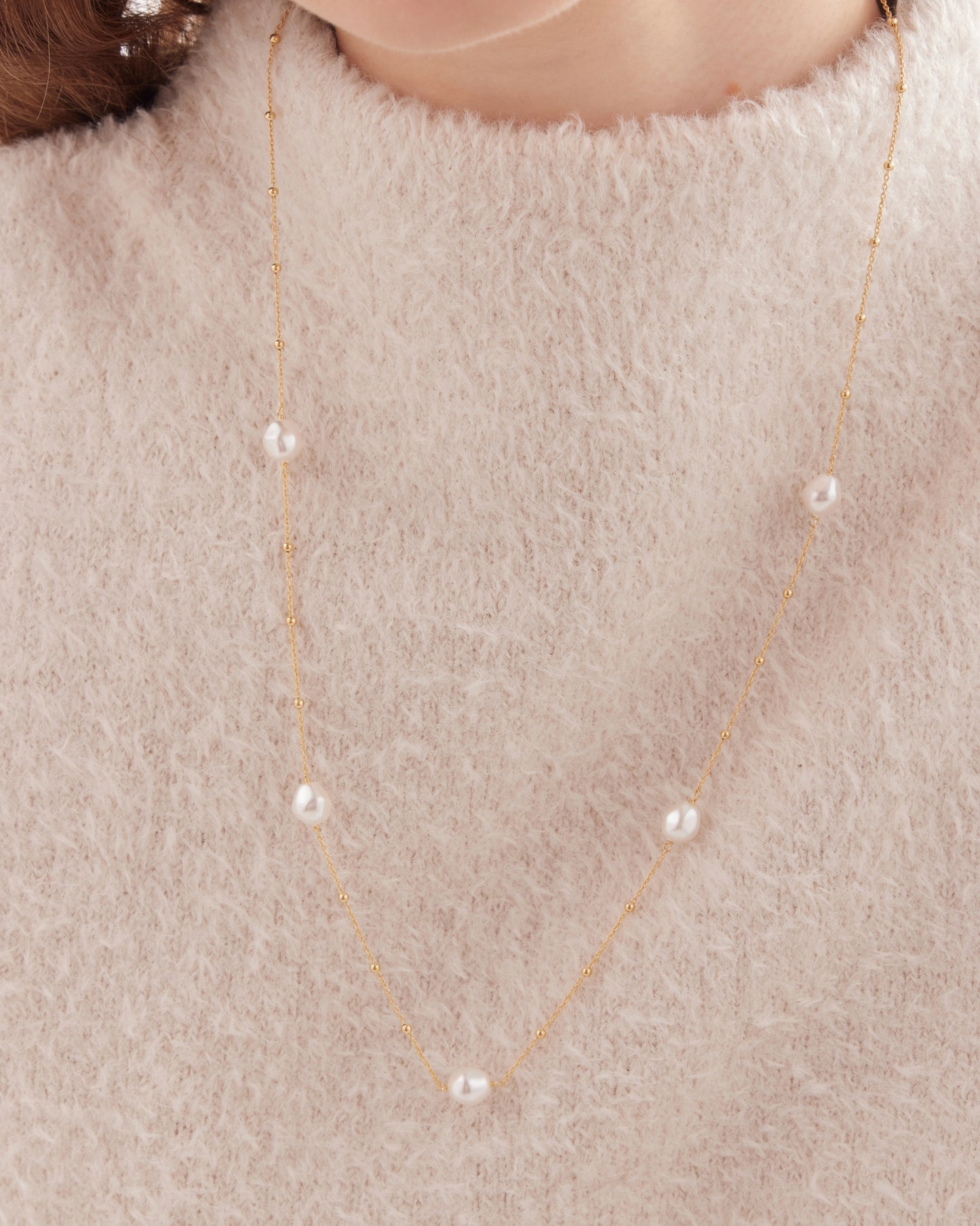 Collar largo 65cm Sera con perla barroca en Plata