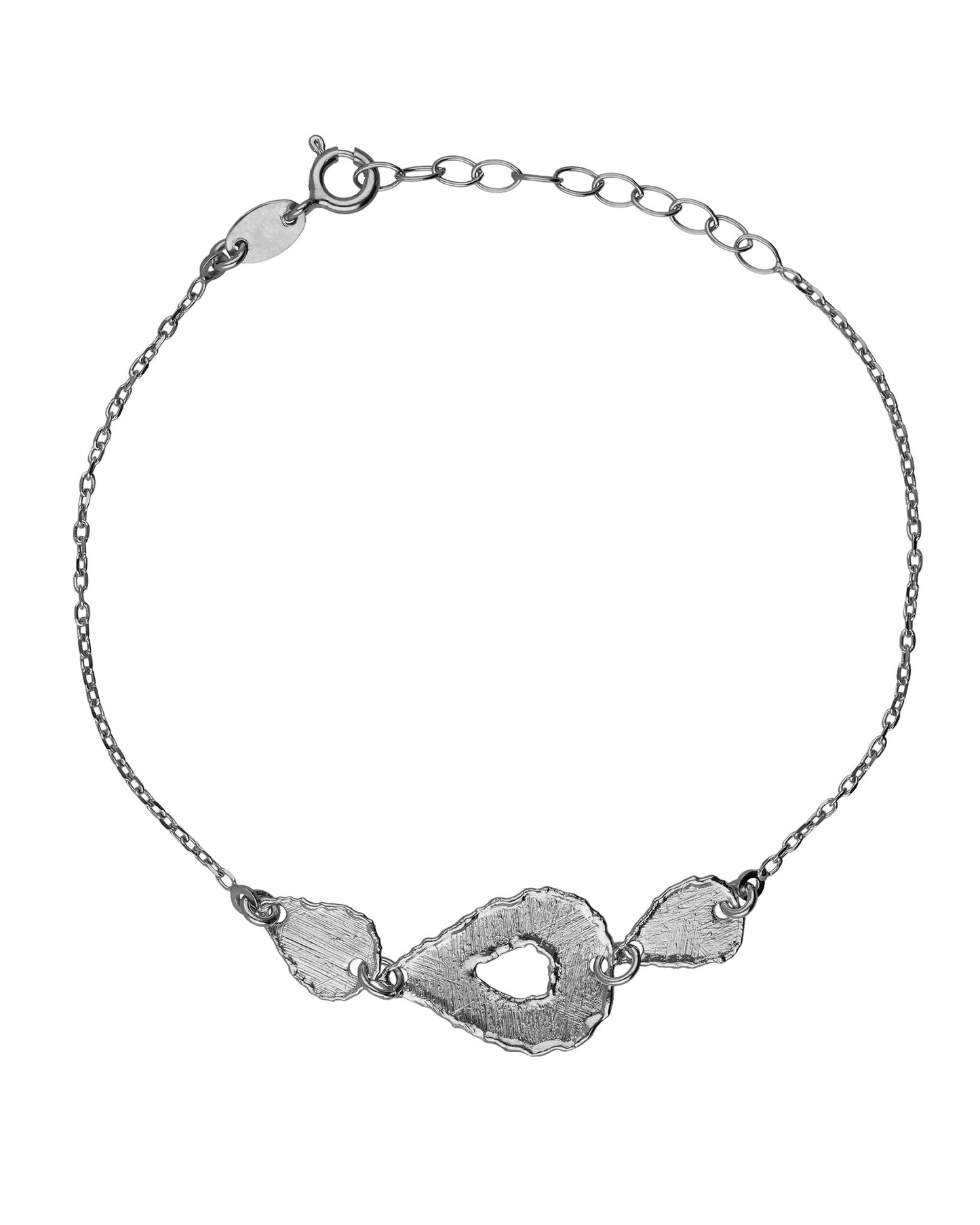 Pulsera textura lágrima Alaska en Plata