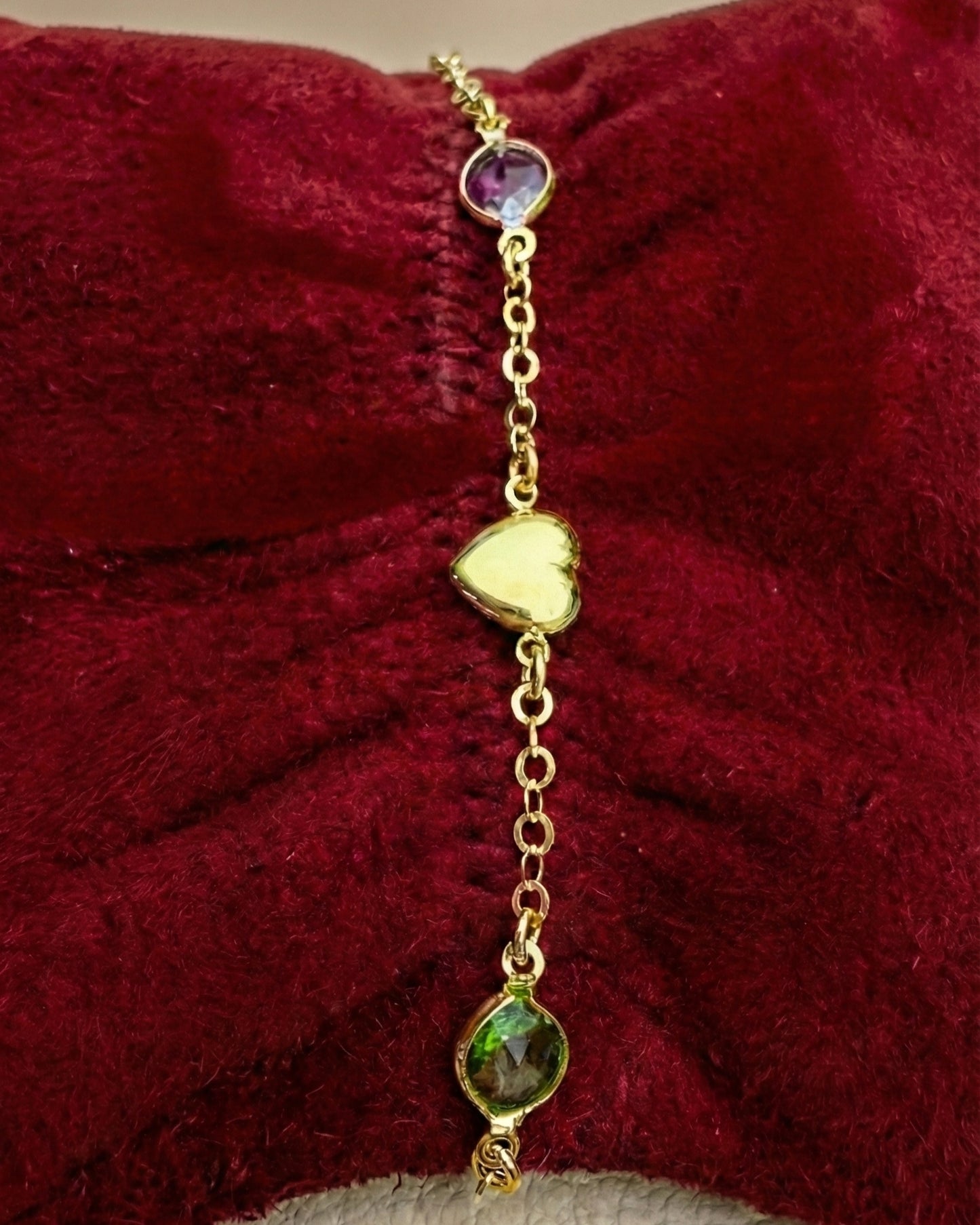 Pulsera Muá corazón con cristal multicolor en plata