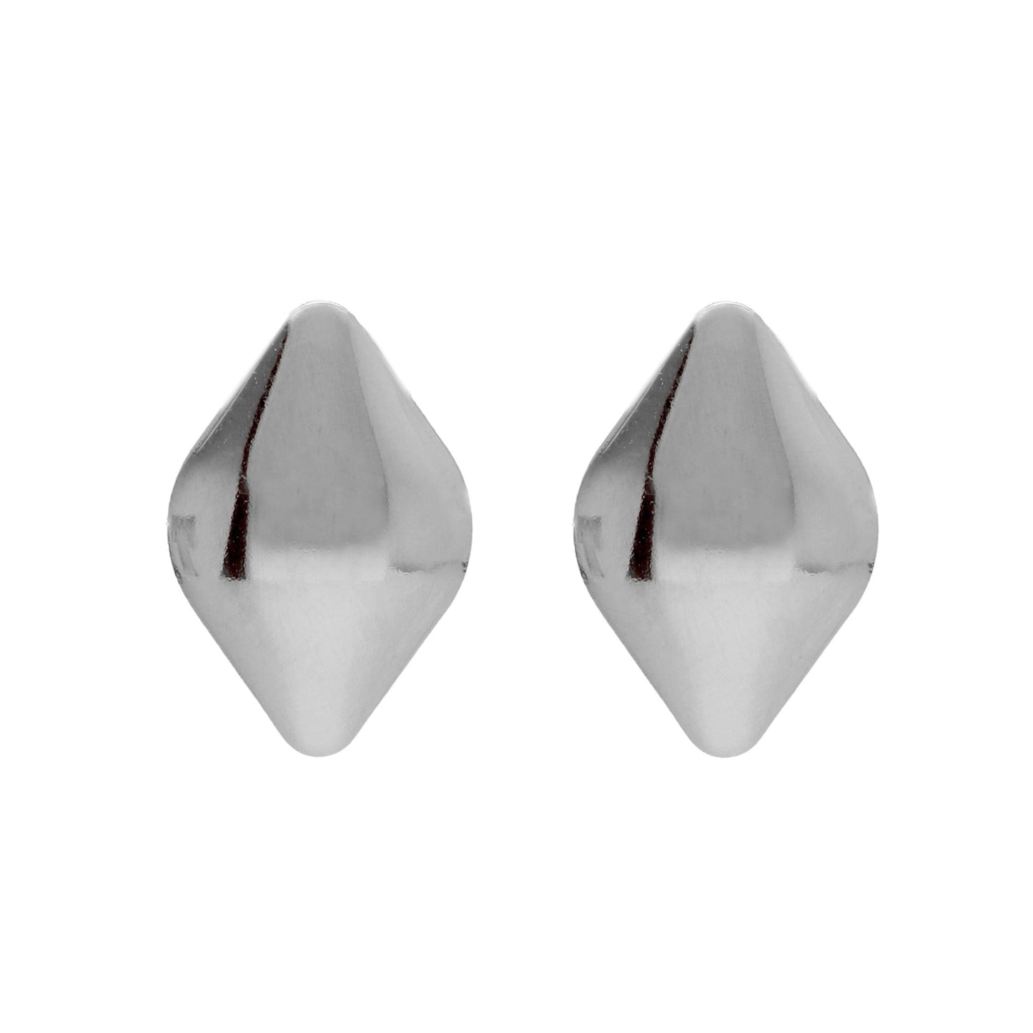 Pendientes botón Tokyo rombo en Plata