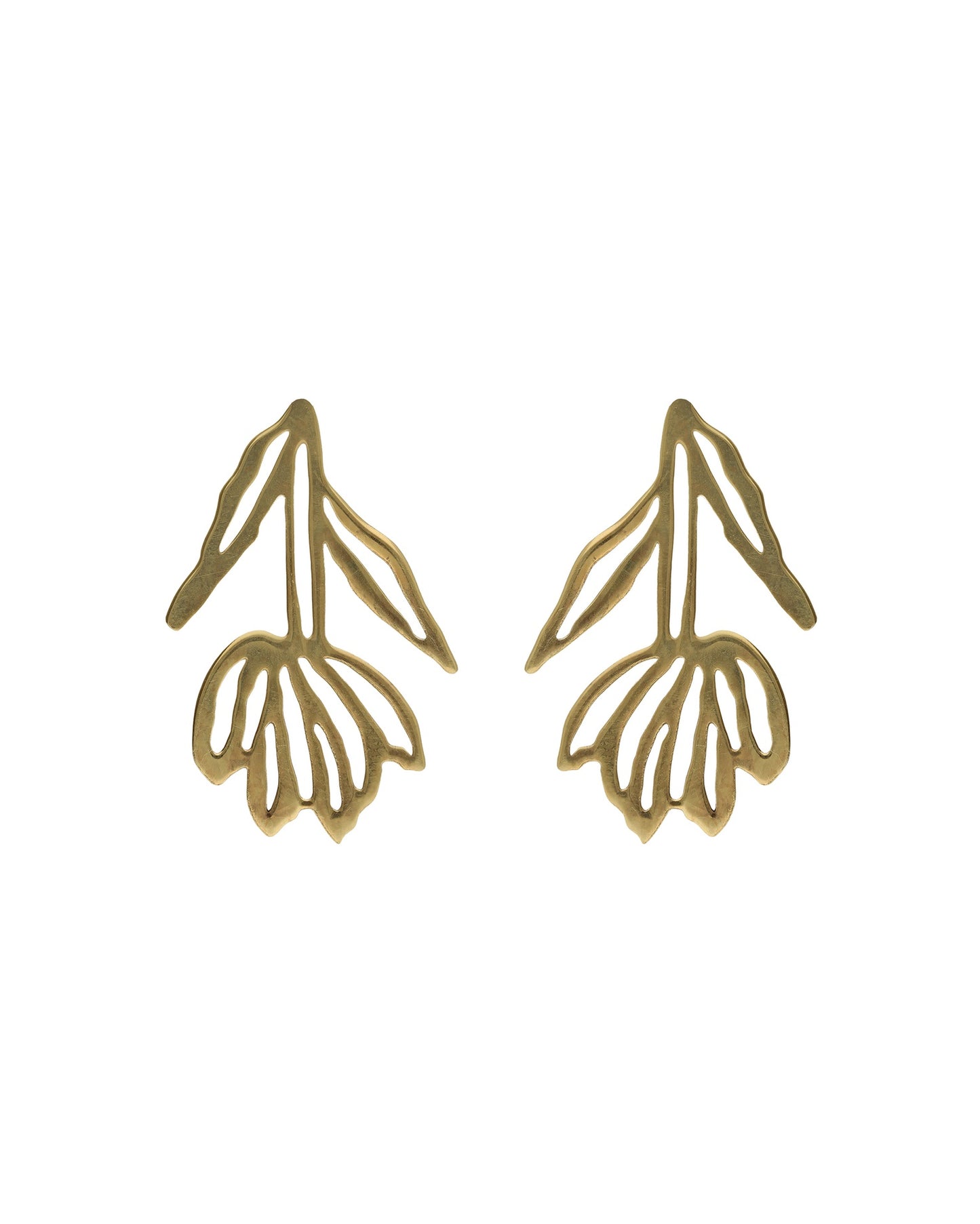 Pendientes cortos flor Alpina en Plata