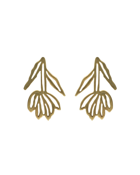 Pendientes cortos flor Alpina en Plata