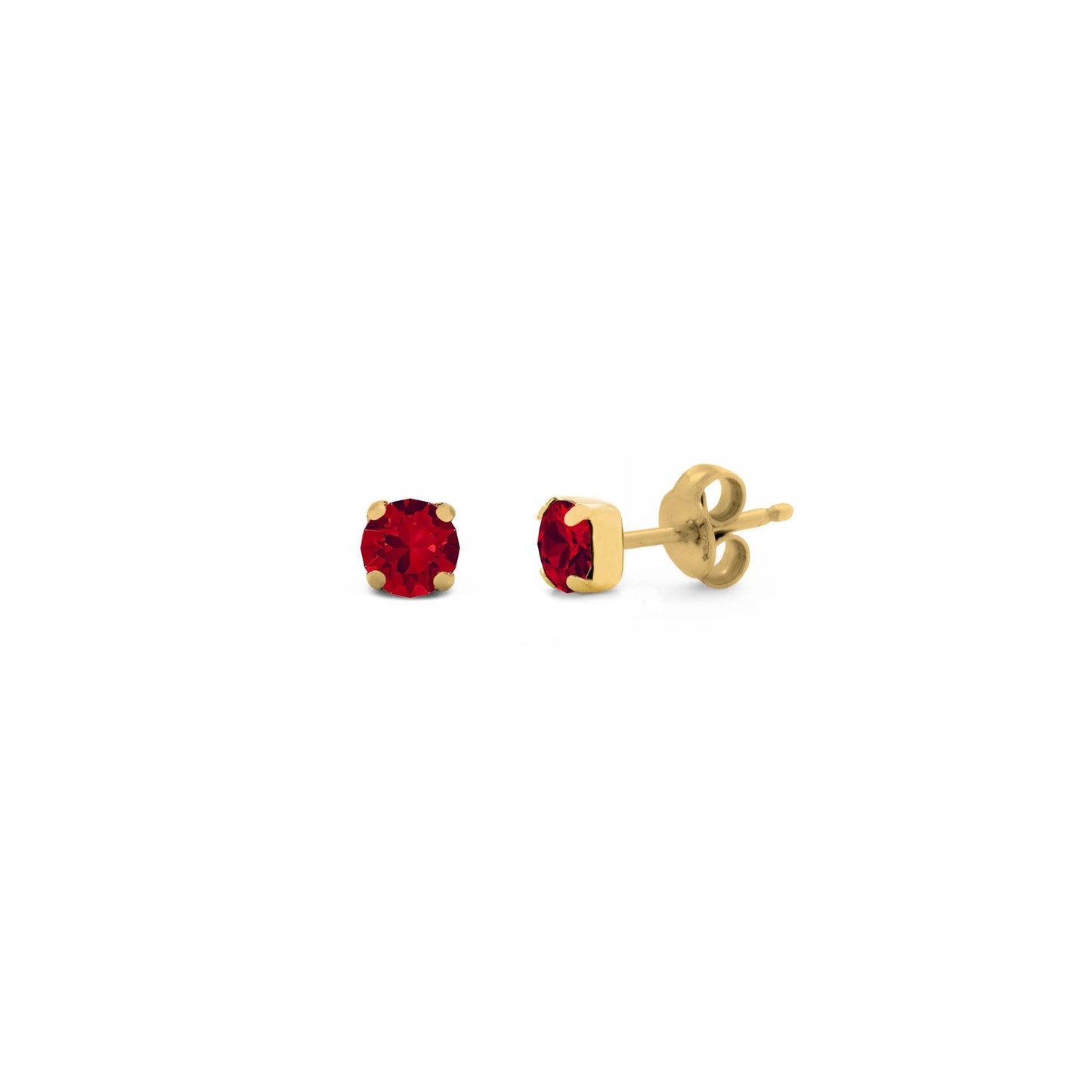 Pendientes botón Celine círculo cristal en Plata baño Oro